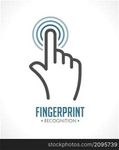 Logo - fingerprint recognition - biometric access control system concept