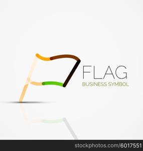 Logo flag, abstract vector linear geometric business icon