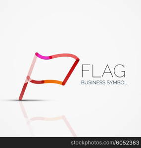 Logo flag, abstract vector linear geometric business icon