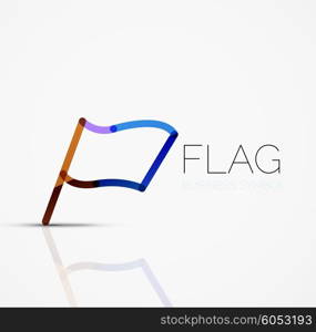 Logo flag, abstract vector linear geometric business icon