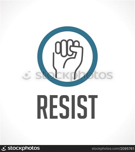 Logo - resist concept - fist as symbol of resistance