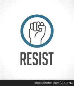 Logo - resist concept - fist as symbol of resistance