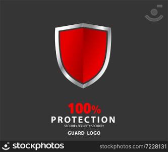 logo security company. vector emerald shield for protection, vector illustration