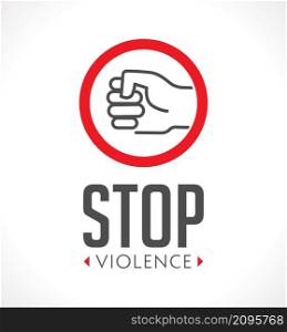 Logo - stop violence against women concept - fist as symbol of violence