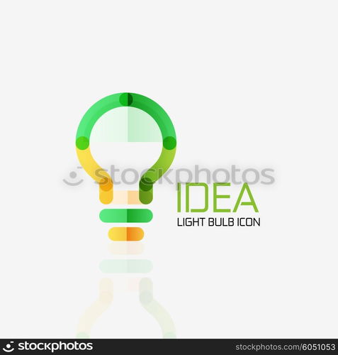 Logo, vector light bulb abstract linear geometric business icon. Fresh modern idea concept