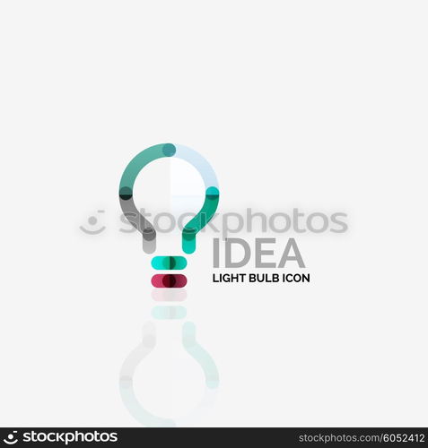 Logo, vector light bulb abstract linear geometric business icon. Fresh modern idea concept