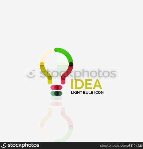 Logo, vector light bulb abstract linear geometric business icon. Fresh modern idea concept