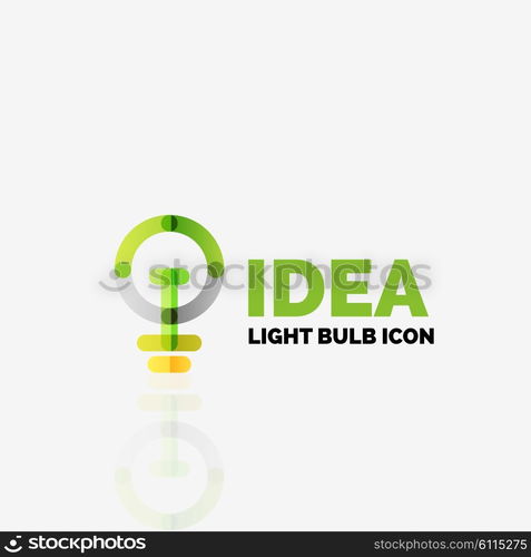 Logo, vector light bulb abstract linear geometric business icon. Fresh modern idea concept