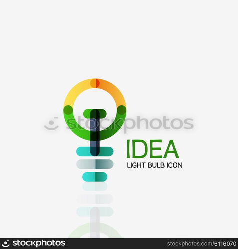 Logo, vector light bulb abstract linear geometric business icon. Fresh modern idea concept