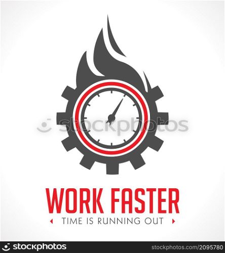 Logo - work faster - employer issue concept