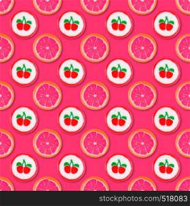 Lollipop candy seamless pattern on pink background. Food background. Top view. Colorful candy seamless pattern. Lollipop candy seamless pattern. Food background.