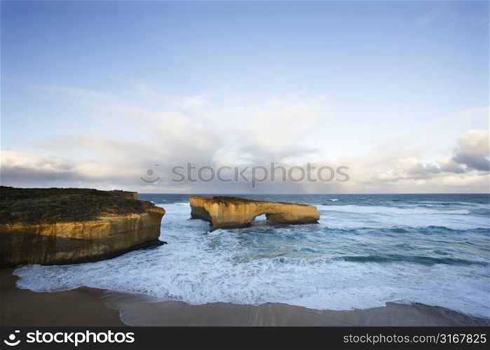 London Arch formation on coastline of Great Ocean Road, Australia.