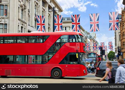 London bus Oxford Street W1 Westminster in UK England