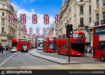 London bus Regent Street W1 Westminster in UK England