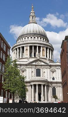 London circa 2009.St Pauls Cathedral viewed from the south on a sunny day