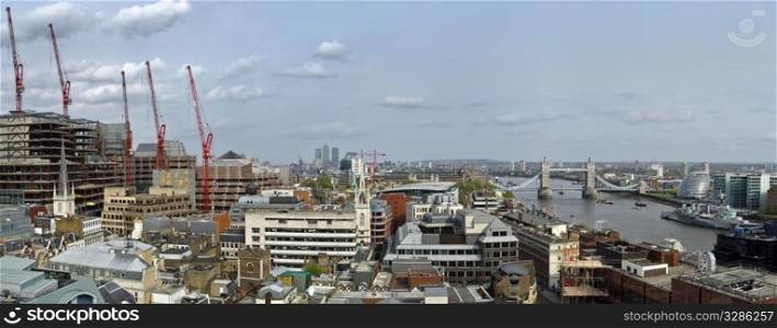 London city modern panorama. building construction. from Monument