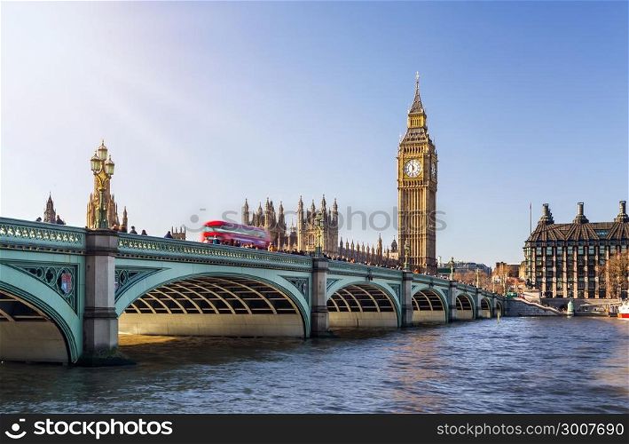 LONDON - DECEMBER 31:Big Ben on December 31, 2015 in London, England. The road in front of the big ben the popular place for travelers