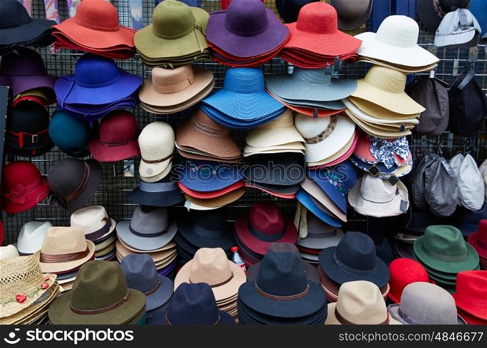 London Portobello road Market vintage hats in UK England