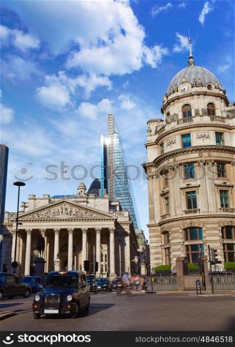 London Royal exchange building in financial district UK