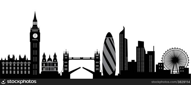 London skyline with modern architecure. London skyline with bridge and tower