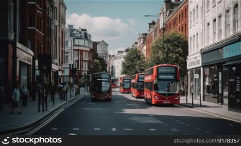 London street background. Illustration Generative AI 