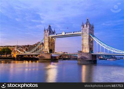London Tower Bridge Sunset dusk, London UK.