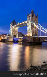 London Tower Bridge Sunset dusk, London UK.