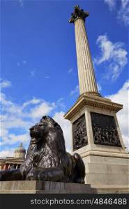 London Trafalgar Square Lion in UK england