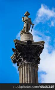 London Trafalgar Square Nelson column in England UK