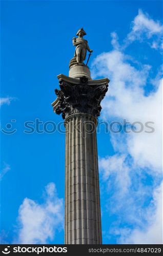 London Trafalgar Square Nelson column in England UK
