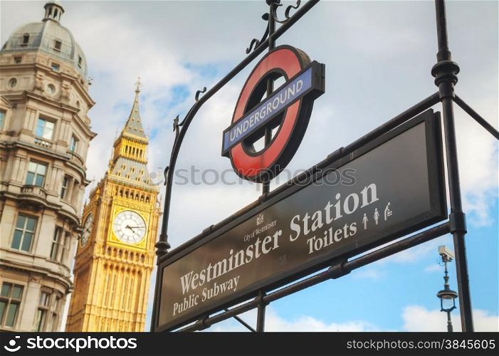 London underground sign near the Westmisnster station