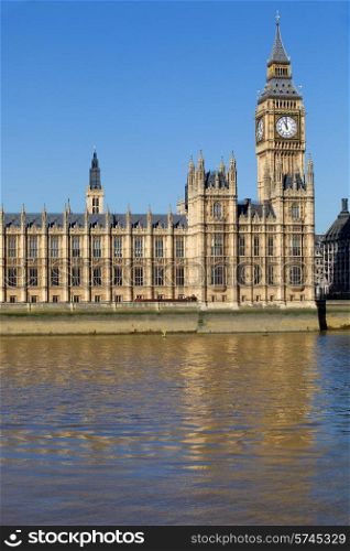 London view, Big Ben, Parliament and river Thames