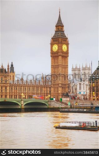 London with the Clock Tower and Houses of Parliament in the morning