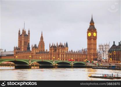 London with the Clock Tower and Houses of Parliament in the morning