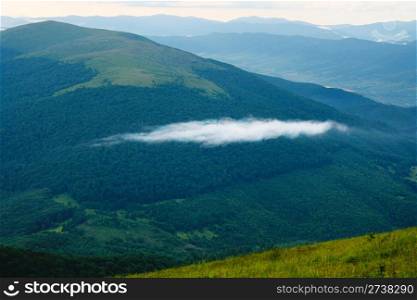 Lonely cloud in the Carpathian Mountains