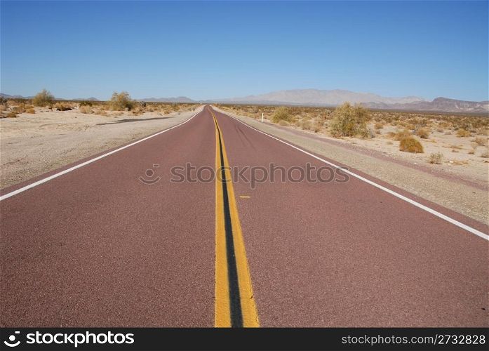 Lonely highway in southeastern California