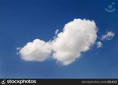 lonely white cloud on bright blue sky. white cloud on blue sky