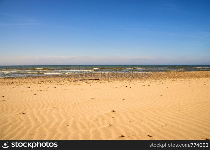 lonesome, unaffected beach of the Baltic Sea in Poland