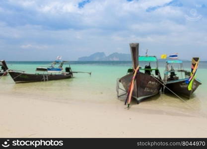 Long boat at tropical beach, Thailand