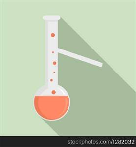 Long boiling flask icon. Flat illustration of long boiling flask vector icon for web design. Long boiling flask icon, flat style