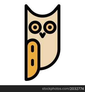Long eared owl side view icon. Outline long eared owl side view vector icon color flat isolated. Long eared owl side view icon color outline vector