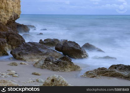 long exposure at the ocean in algarve, Portugal