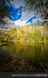 Long exposure picture from a nice river , near small Spanish village Pasteral