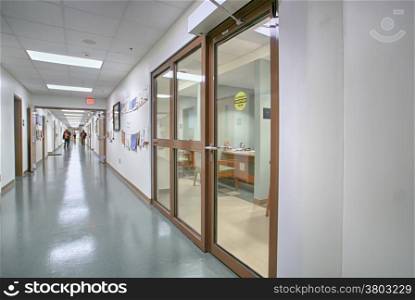 long hospital corridor hallway