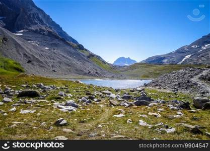 Long lake, Lac Long, in Vanoise national Park, French alps. Long lake, Lac Long, in Vanoise national Park, France