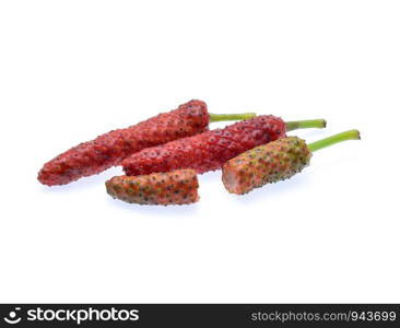 Long pepper isolated on white background.