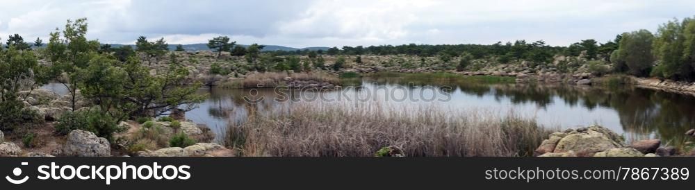 Long pond near damm in Turkey
