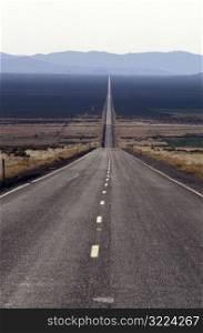 Long Straight Highway in the Prairie