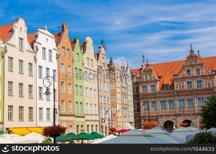 Long Street in Gdansk, Poland. Street is one of the most notable tourist attractions of the city.