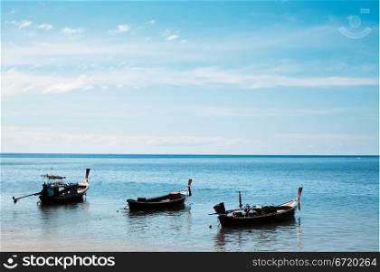 long tail boats in Andaman Sea, Thailand